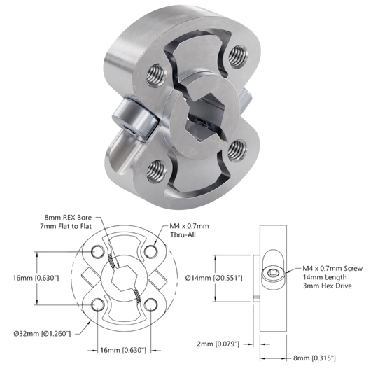 goBilda's 1309 Series Sonic Hub (8mm REX™ Bore)