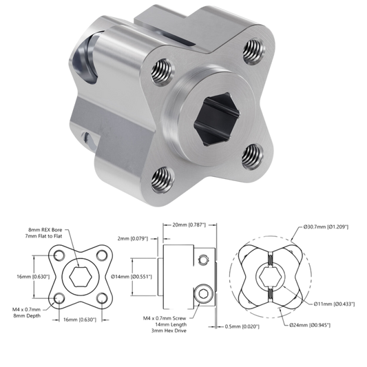 goBilda's 1310 Series Hyper Hub (8mm REX™ Bore)