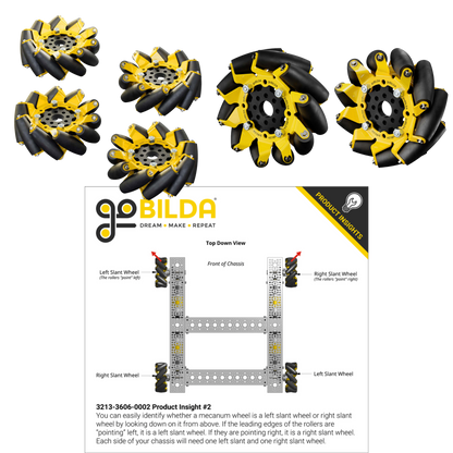 goBilda's 96mm Mecanum Wheel Set (70A Durometer Bearing Supported Rollers)